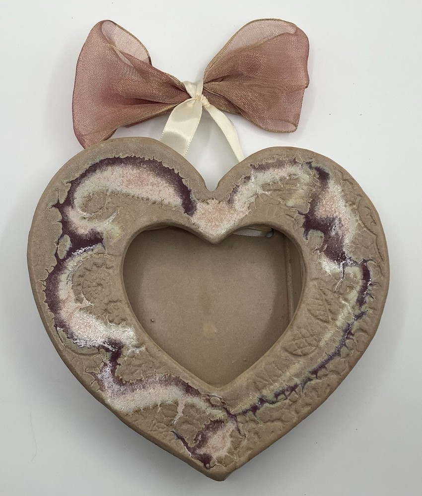 Hand Made Pottery Hanging Photo Frame Gorgeous Signed