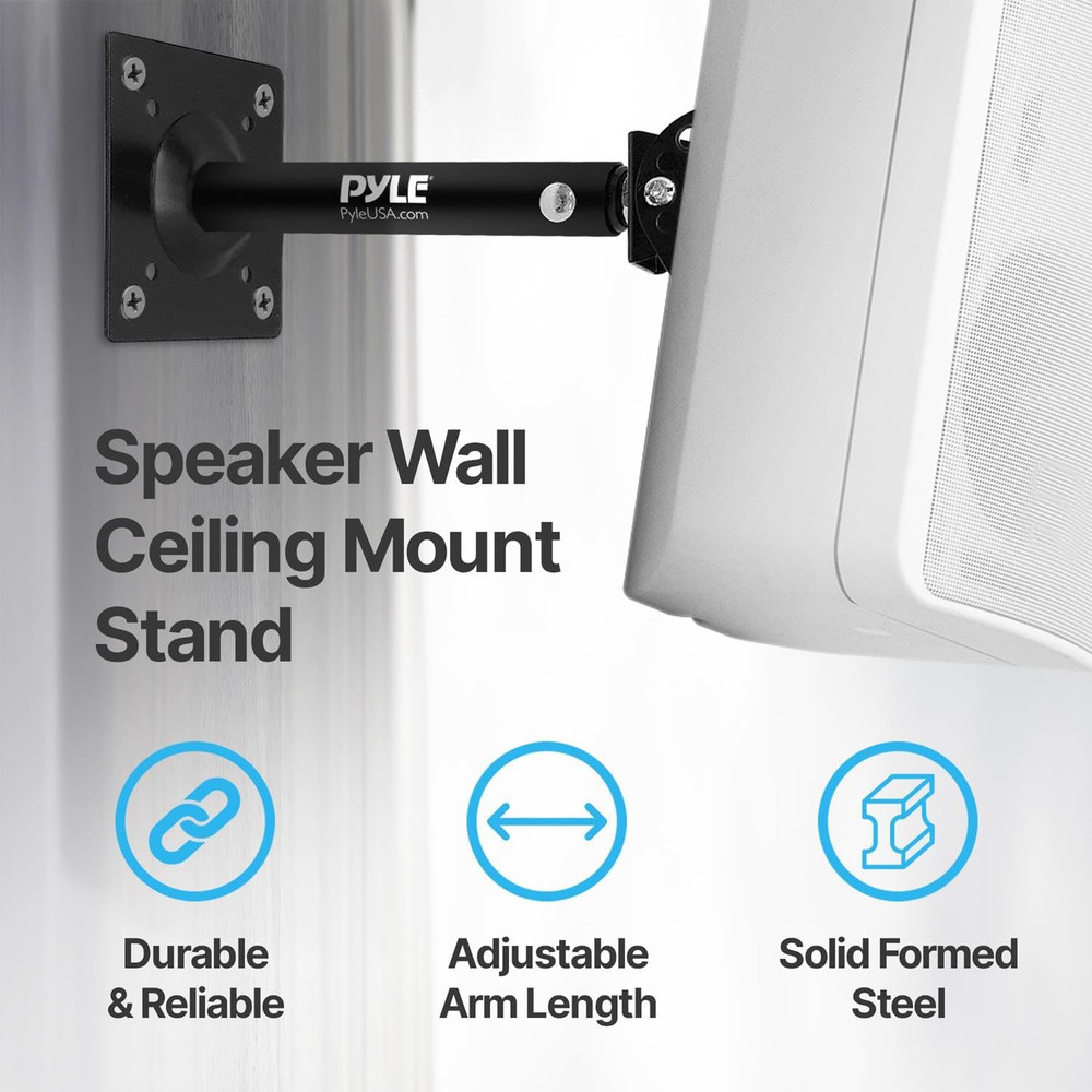 Universal Speaker Mounting Bracket - Ceiling & Wall Speaker Mount with Adjustabl