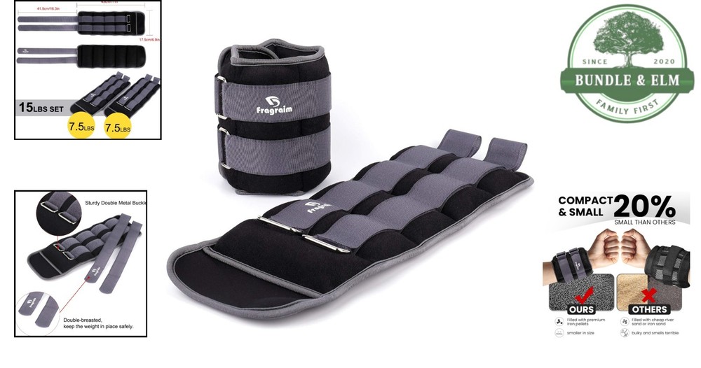 Breathable Ankle Weights for Jogging and Strength Training - 15 lbs Total