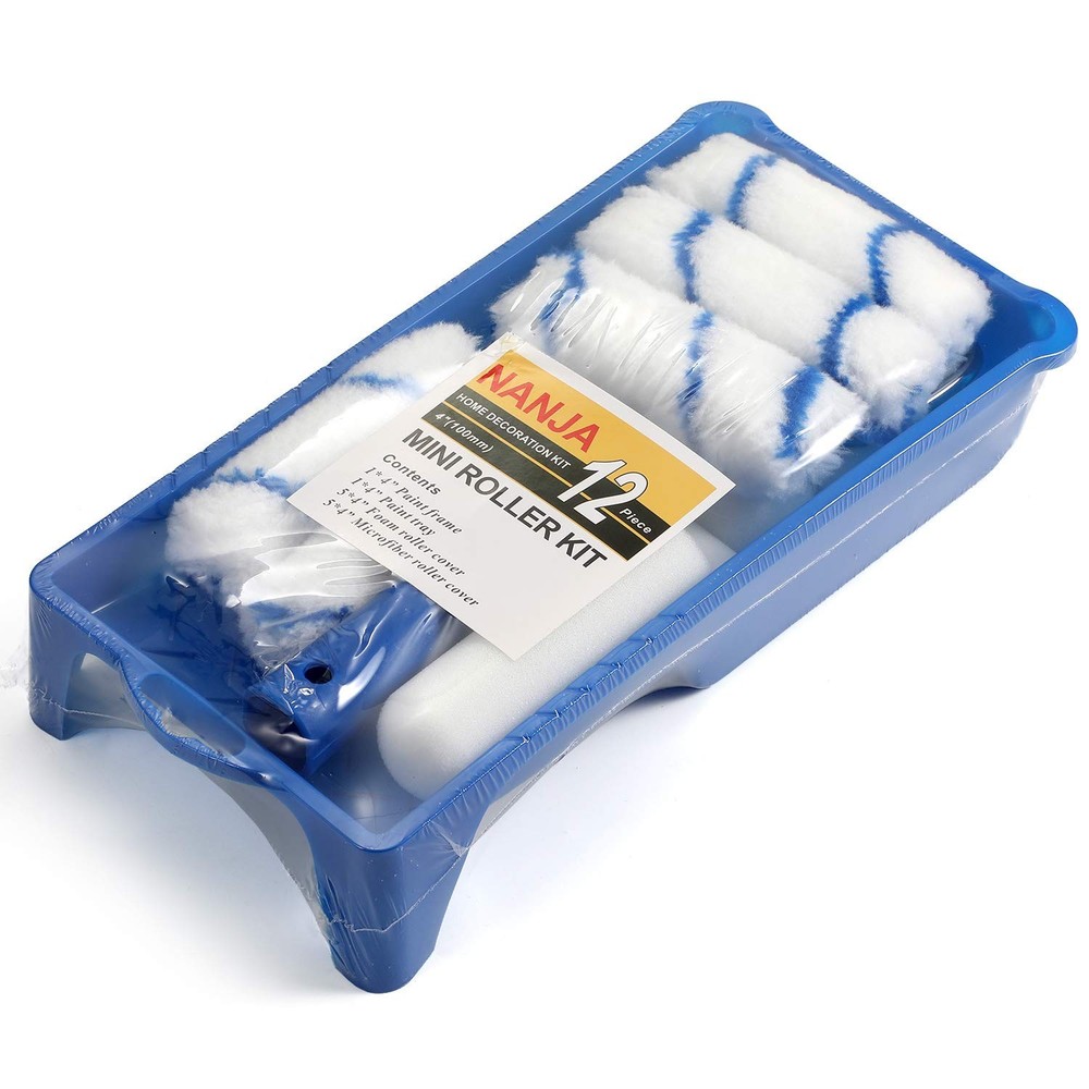 Paint Roller -Small Tray Set with High-Density Foam Mini Blue