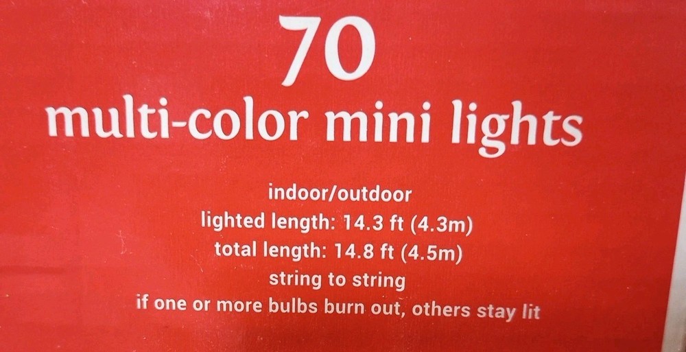 4 Pack Bright Multicolor Mini Christmas Lights 210 Total Lights
