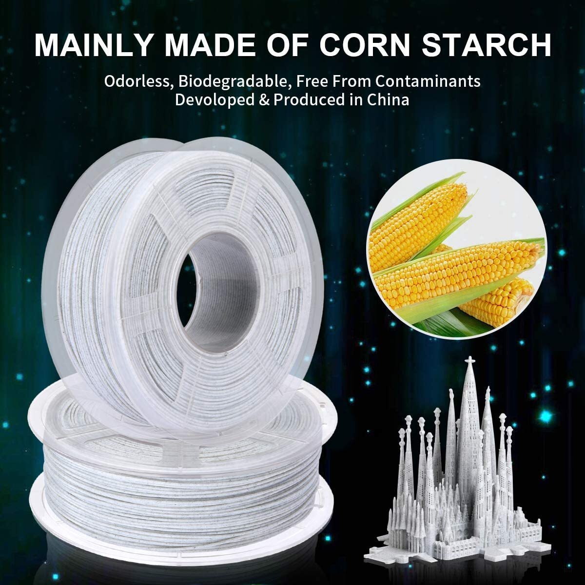 SUNLU PLA PLA+ PETG SILK ABS TPU 3D Printer Filament 1.75mm 1KG/0.25KG Non-toxic