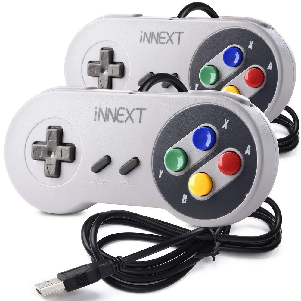 2 Pack iNNEXT SNES USB Super SNES Controller Gamepad for PC & MAC & Raspberry Pi