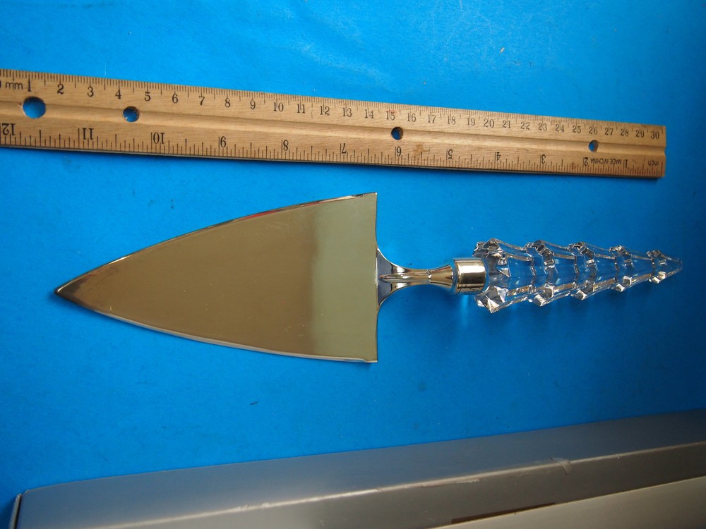 Cake Server Mikasa Starshine Crystal Handle & Silver Pie Server