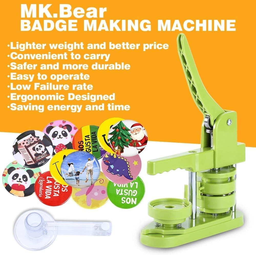 Button Maker Machine 58mm 2.25 in Installation-Free, DIY Button Pin Maker Mac...