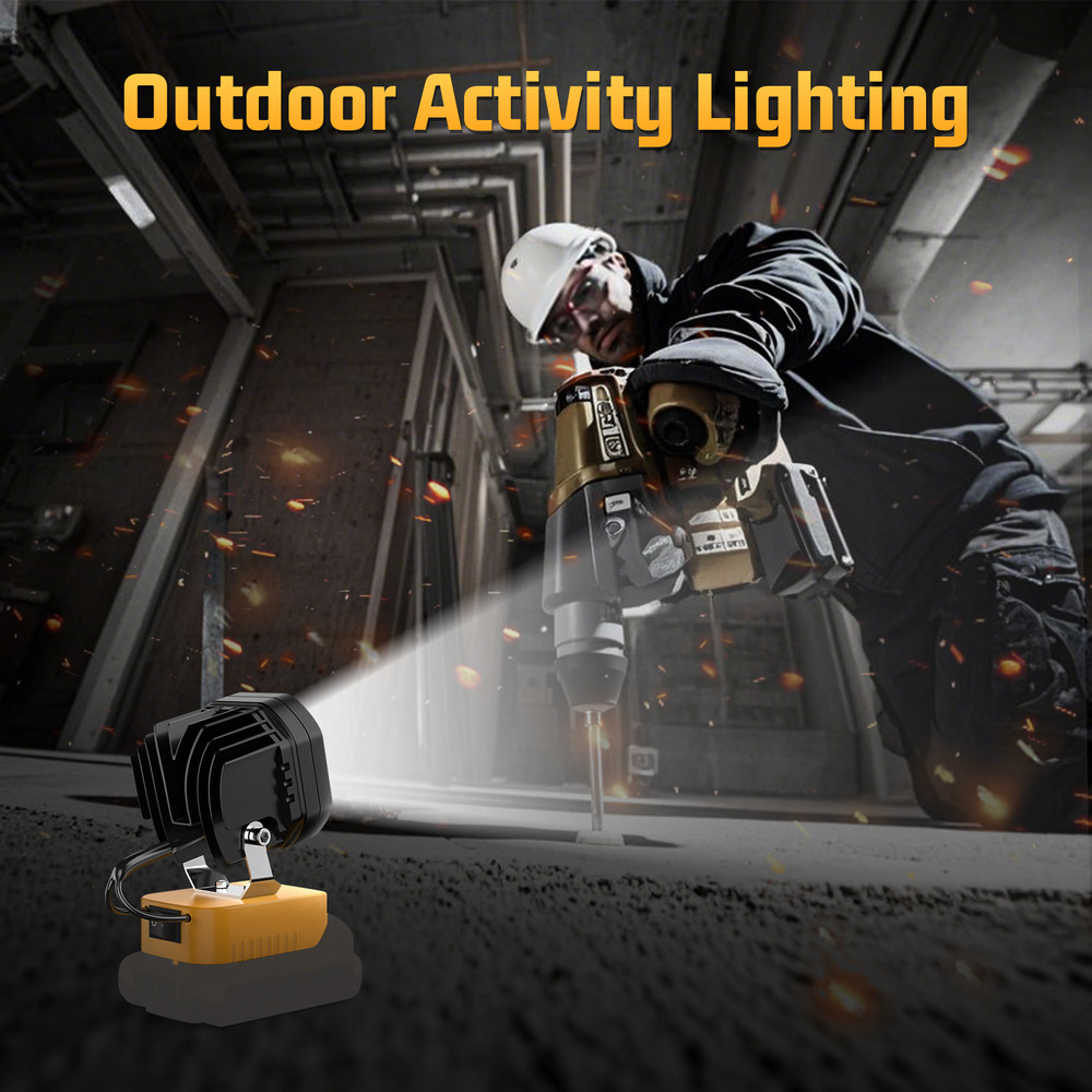 40W LED Working Light Compatible with Dewalt 20V Battery for Workshop Camping