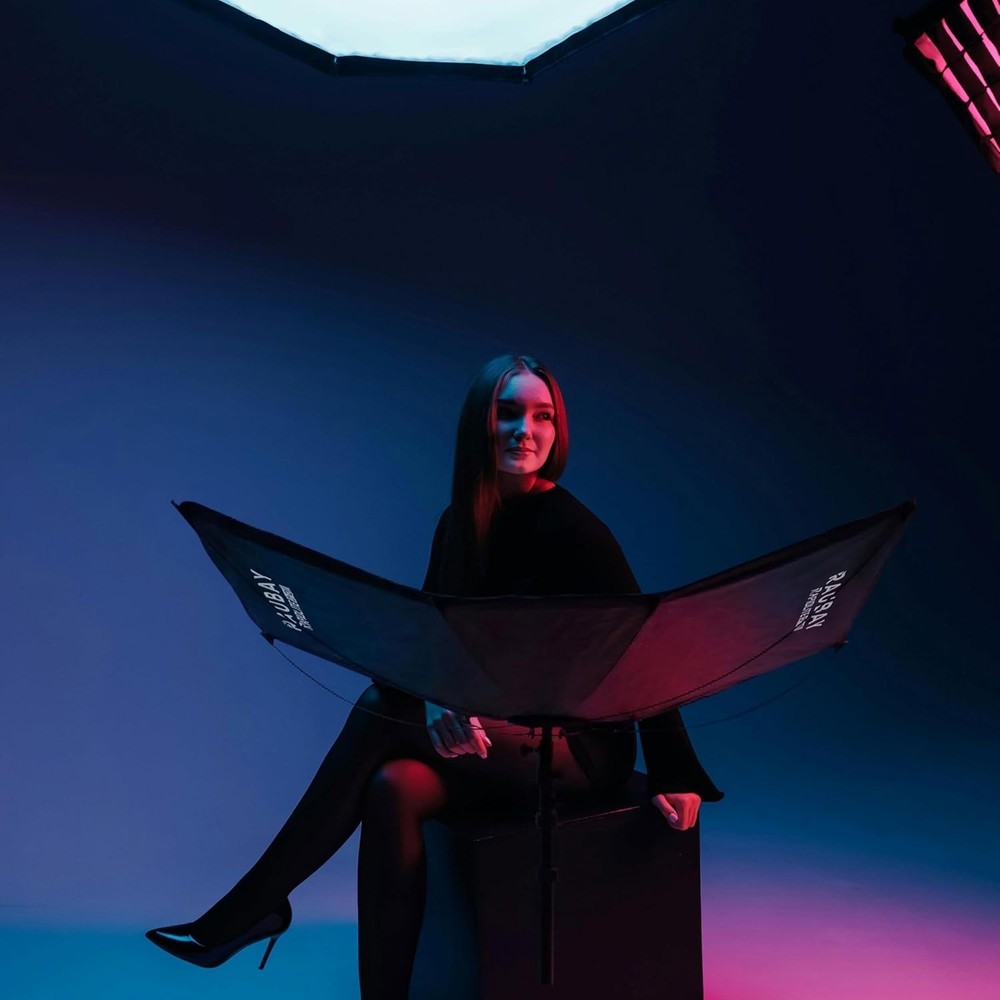 48x26 Quick Open Curved Reflector U Shape Clamshell Diffuser 4 in 1 Black White