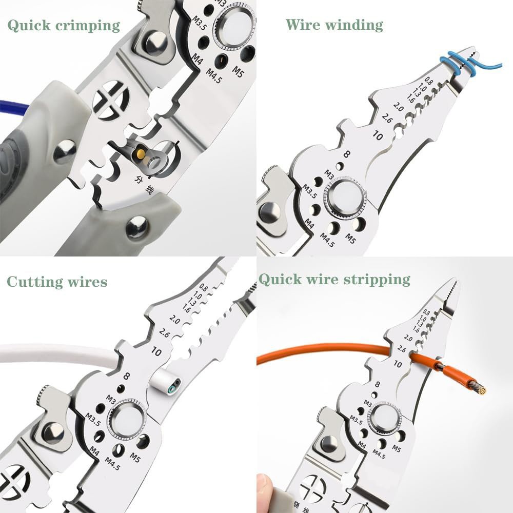 Multifunctional Wire Stripper Crimper Cable Cutter Pliers For Electrical Cable