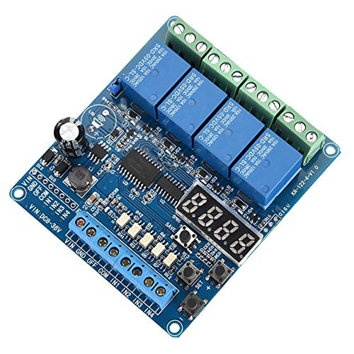 36V Relay Module, 8-36V Relay Module 4-Channel Multifunction Time Delay Relay