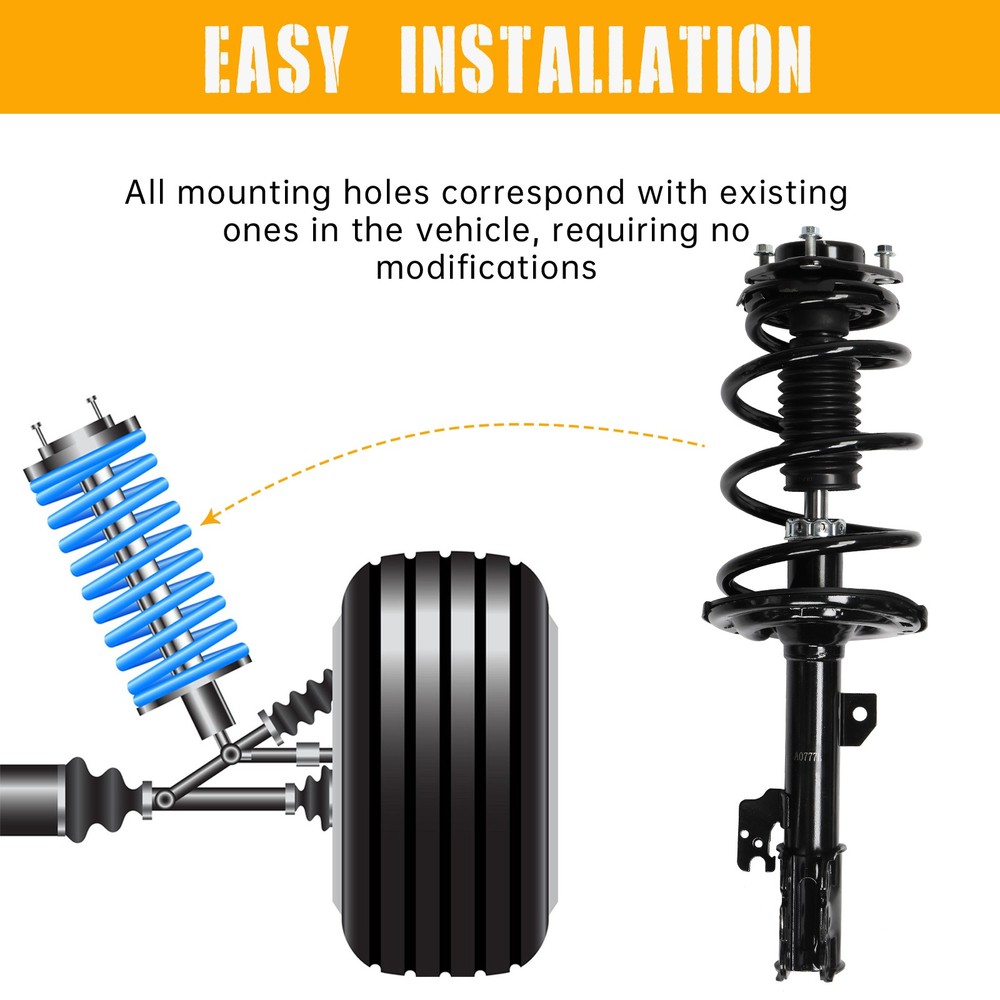 Front Complete Struts Shocks & Spring Assemblies For 2011-2014 Toyota Sienna