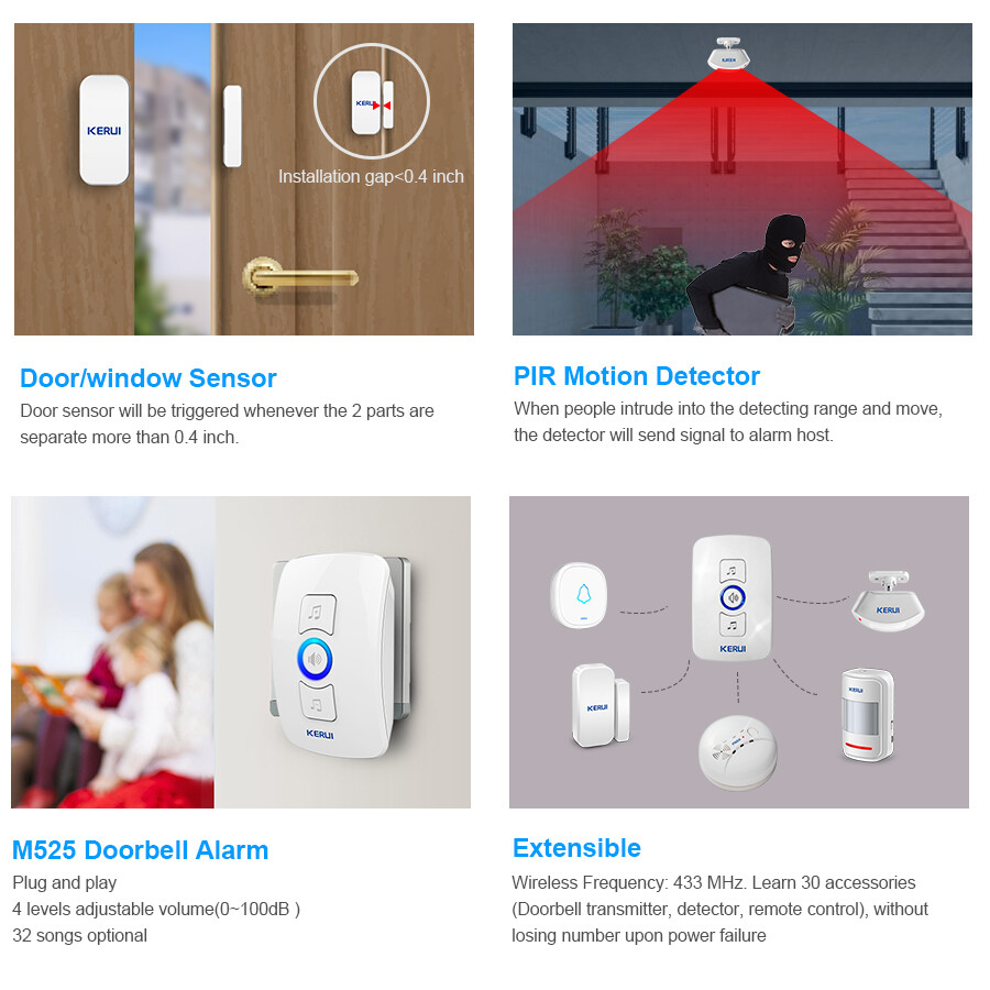 Wireless Door sensor Alarm Home Security Welcome Entry Gate Motion Detector