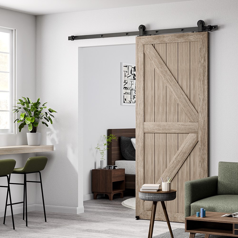 4FT-20FT Sliding Barn Door Hardware Track Single/Double Door &Adjustable Guide