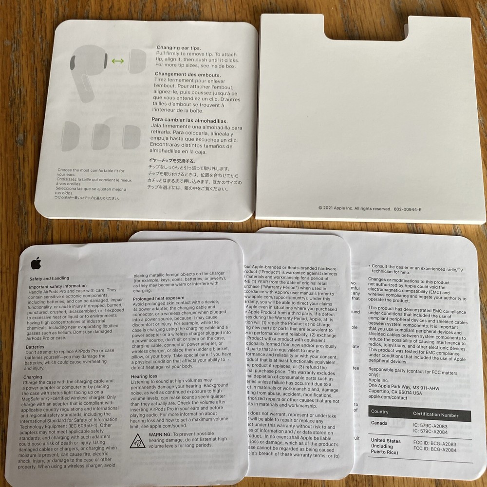 Genuine Apple Air Pods Quick Start User Guide - User Guide Only - 2021