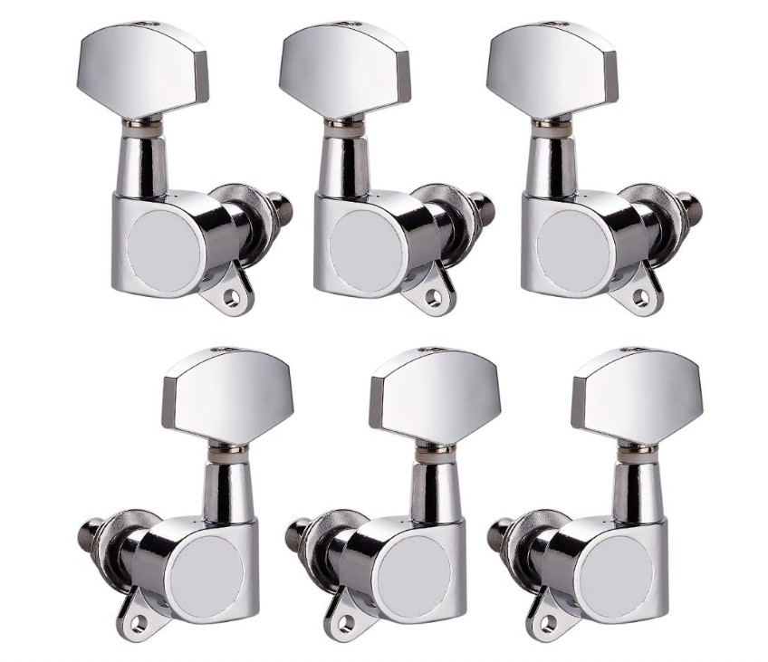 SumDirect Guitar String Tuning Pegs Tuner Machine Heads Knobs 3R3L 6 Pack Chrome