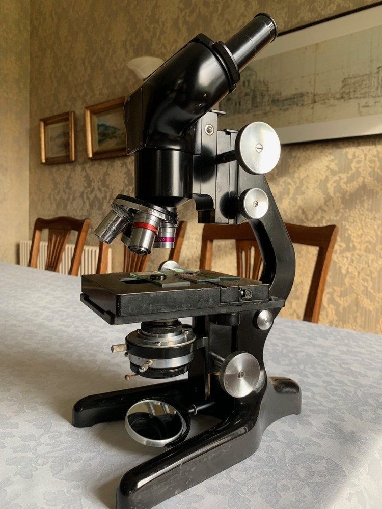 Vintage Watson Bactil Binocular Laboratory Research Microscope - circa 1953
