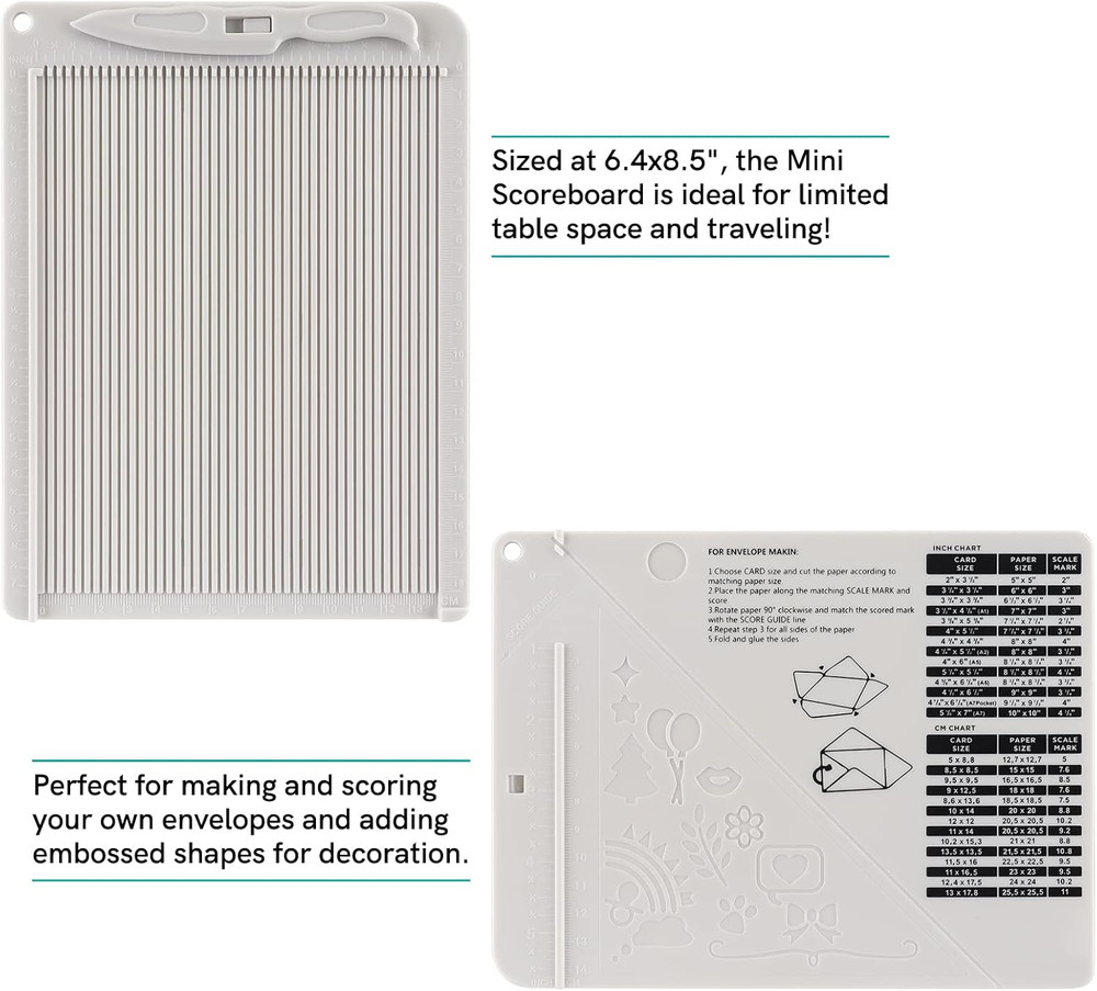 6.4"X 8.5" Mini Score Board Multi-Purpose Scoring Board Envelope Maker with Bone