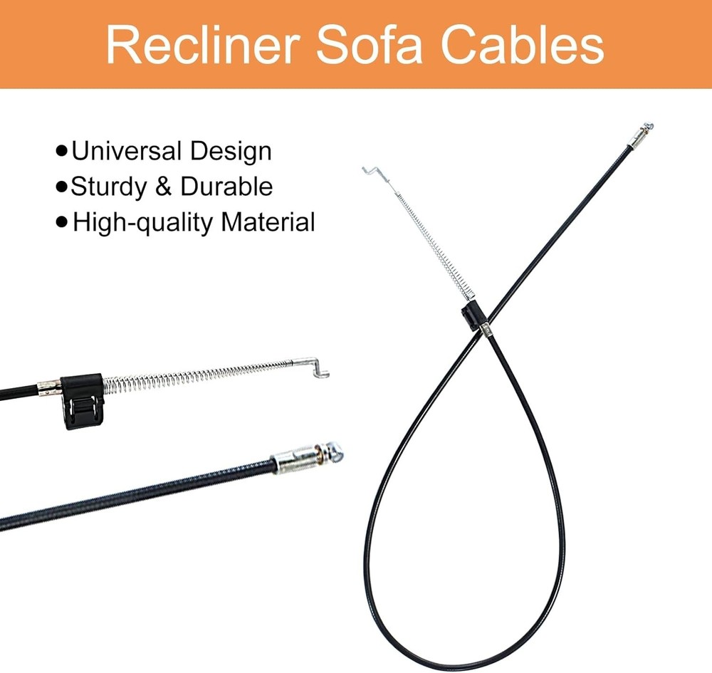 Universal 38.2in Metal Release Cable - Durable Replacement for Recliners & Sofas