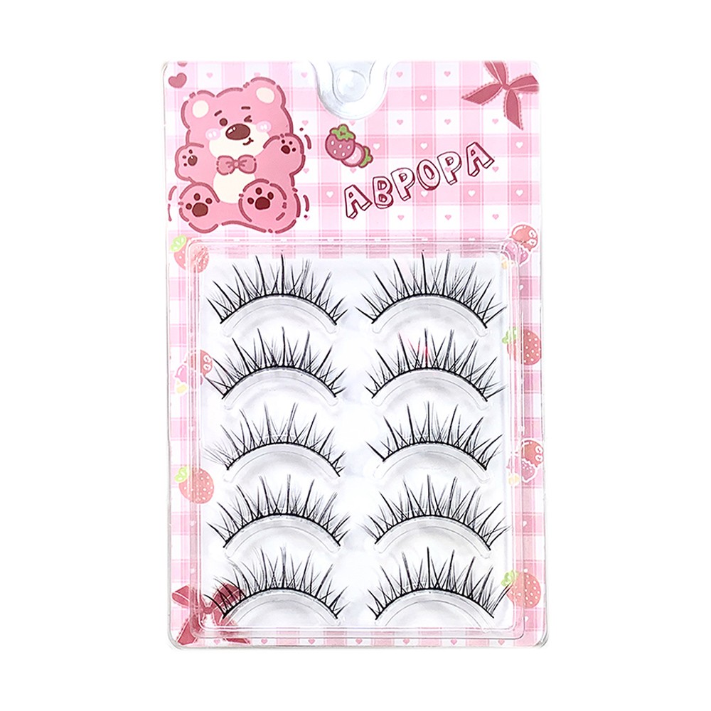 Natural Dense Eyelashes For Makeup 12mm Black False Eyelashes Set