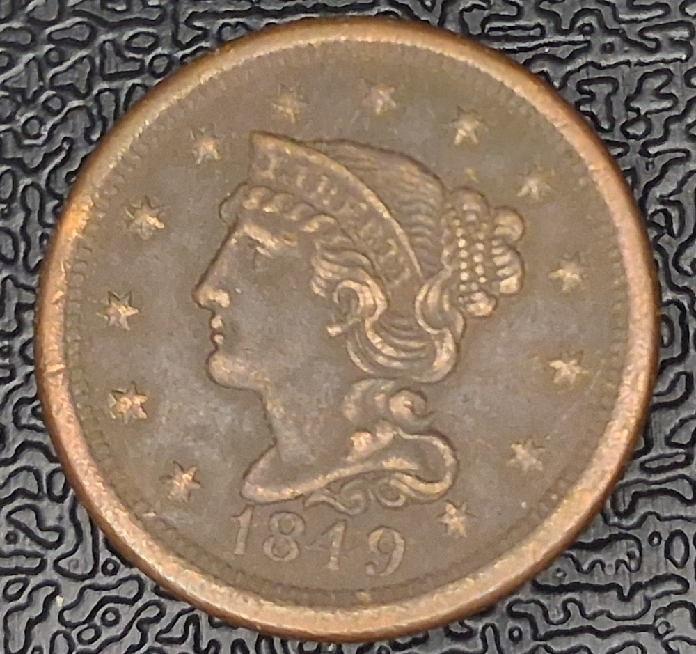 1849 1C Braided Hair Large Cent