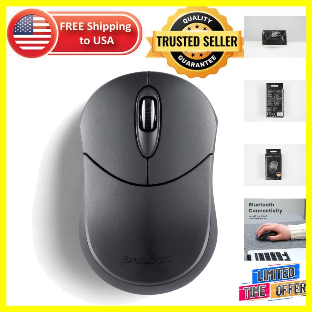 Ambidextrous Bluetooth Mouse with 1000 DPI - Portable Design for Modern Users