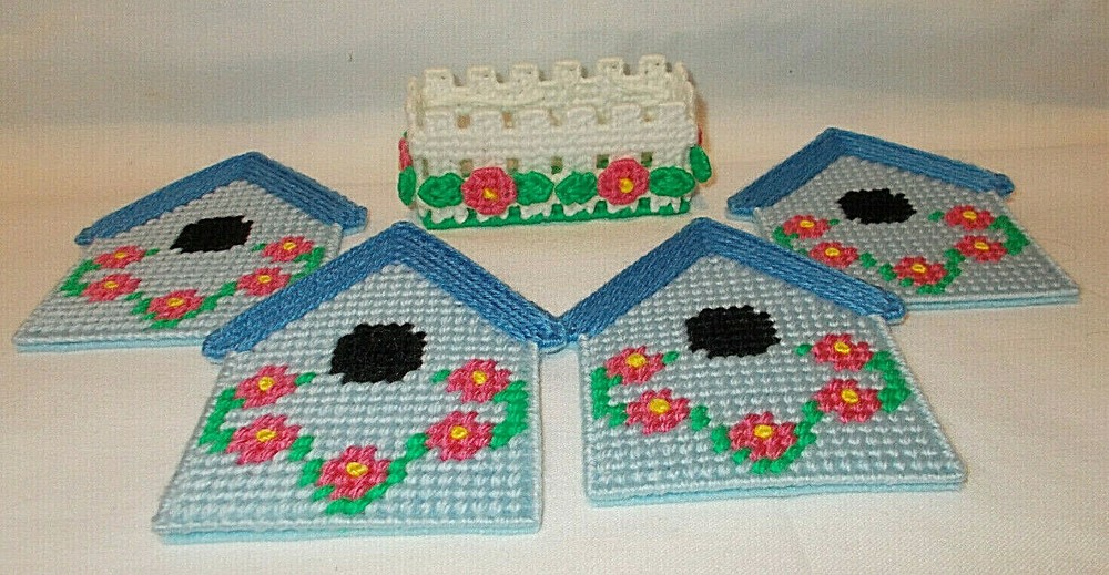 Handmade Plastic Canvas Coaster Sets