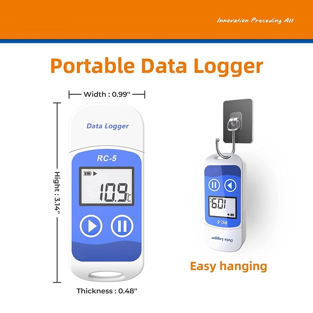 Plastic 32000 Points High Accuracy USB Temperature Data Logger Recorder