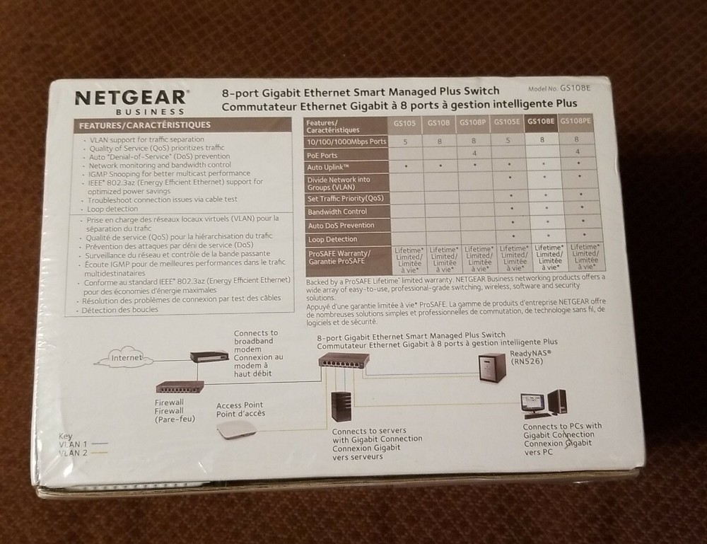 NETGEAR GS108E ProSafe 8-Port Gigabit Web Smart Managed Plus Switch