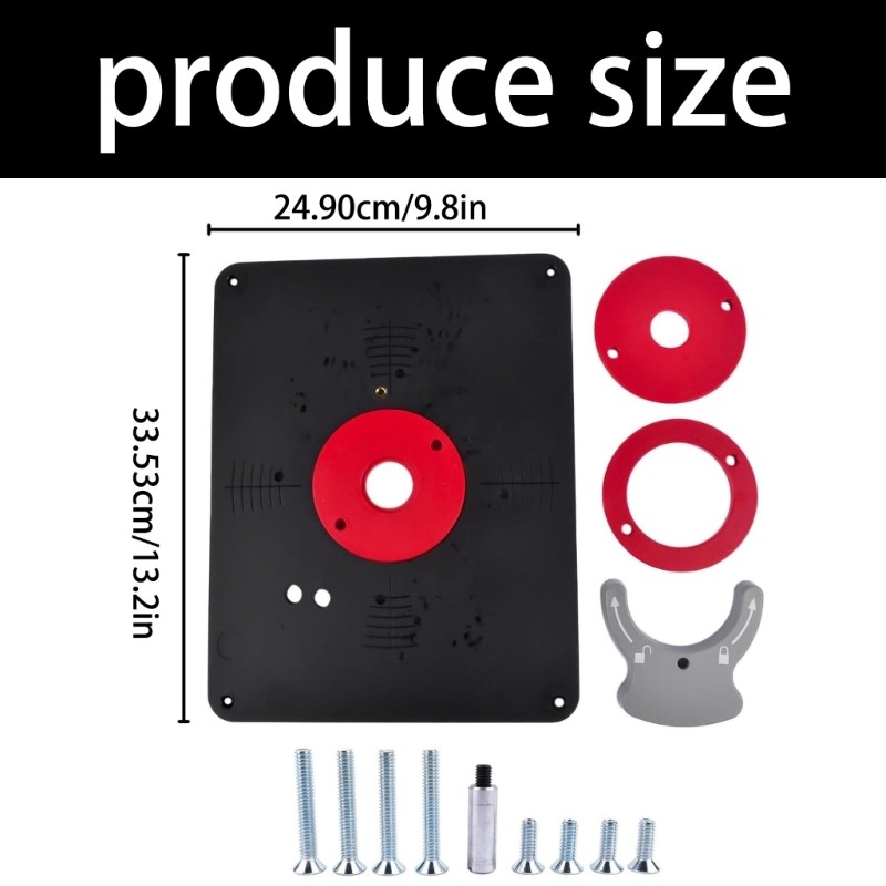Practical Predrilled Router Table Insert Plate Set Includes Mounting Hardware