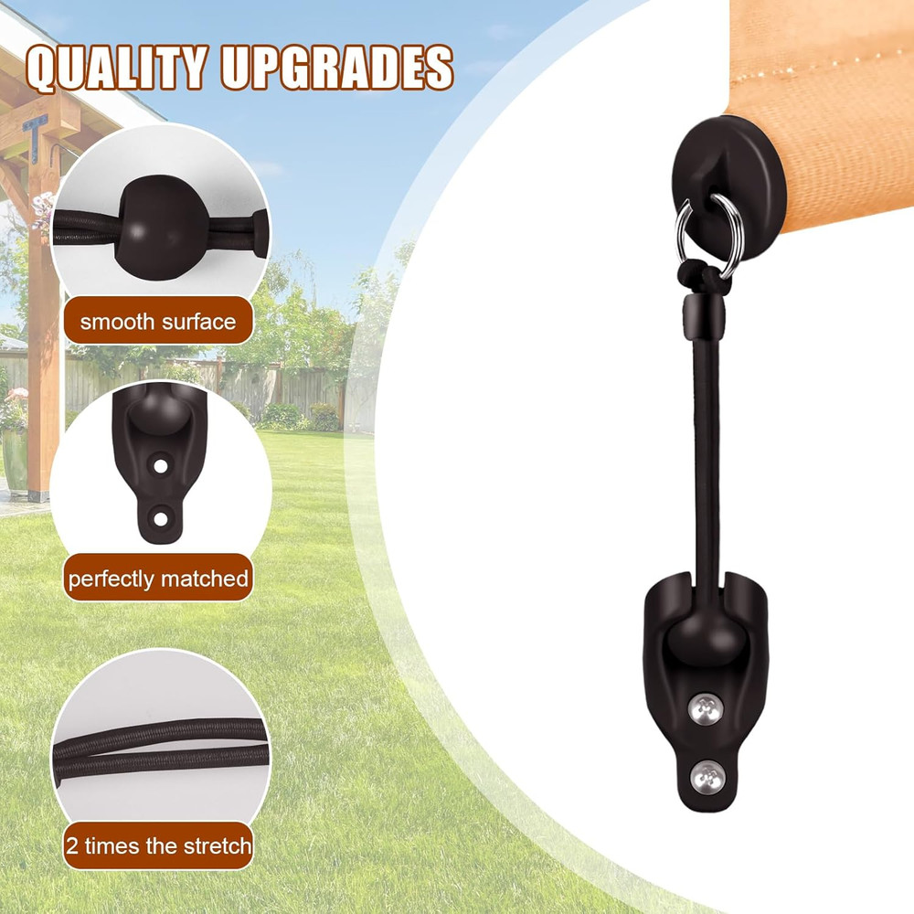 Coolaroo Replacement Roller Shade Hardware Bungee Kit EndCap TieDowns Outdr Set1