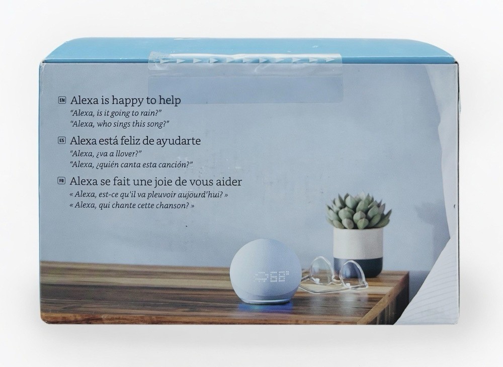 Amazon Echo Dot (5th Gen) with Clock White Alexa LED Display Bluetooth