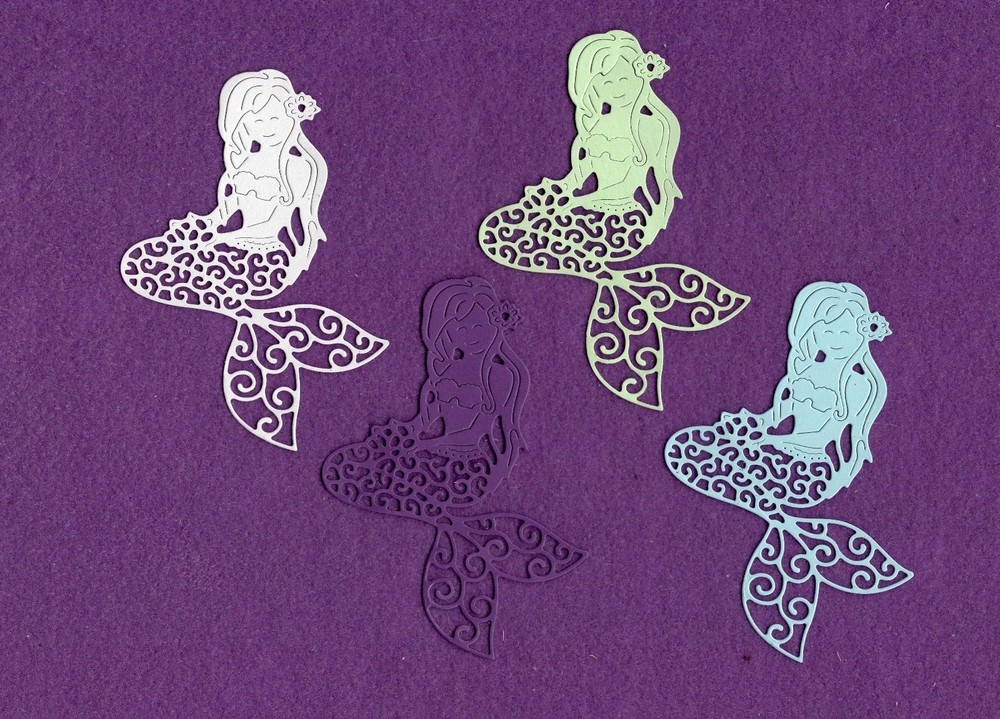 MERMAID # 2 die cuts scrapbook cards