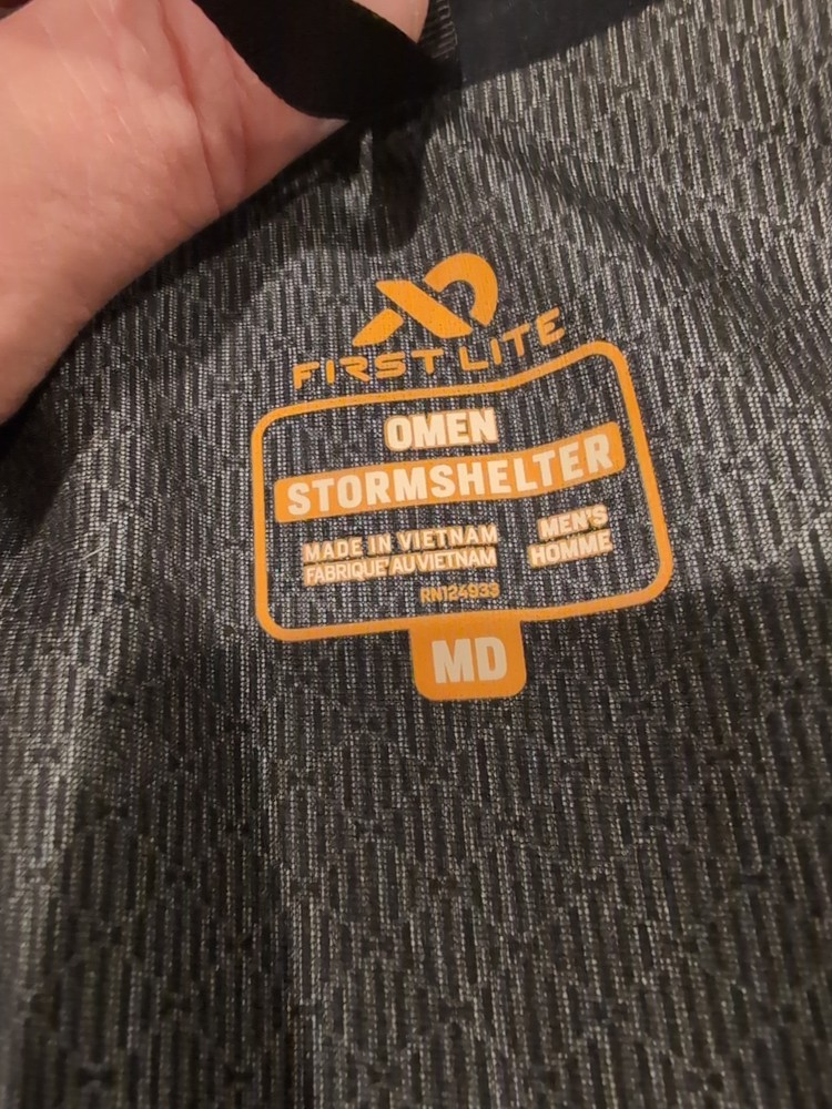 First Lite Omen Storm Shelter Jacket Medium Ash Grey Excellent! Free Ship!