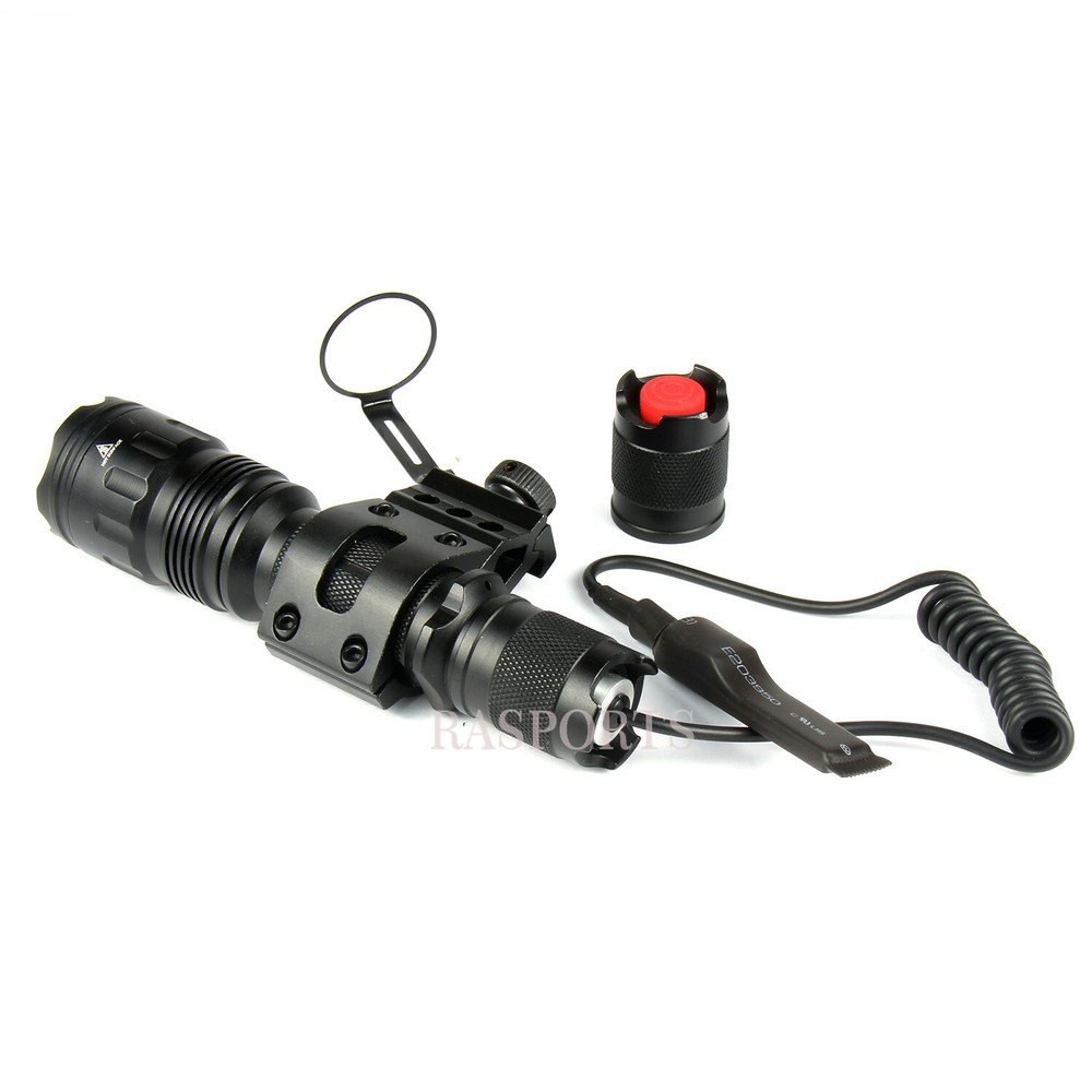 Flashlight 300 Lumens Strobe Flash Light w/ 45 Degree Offset Mount