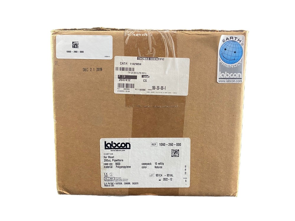 LABCON Eclipse 200uL Clear Pipet Tips Polypropylene 1142W04 (9600/cs)