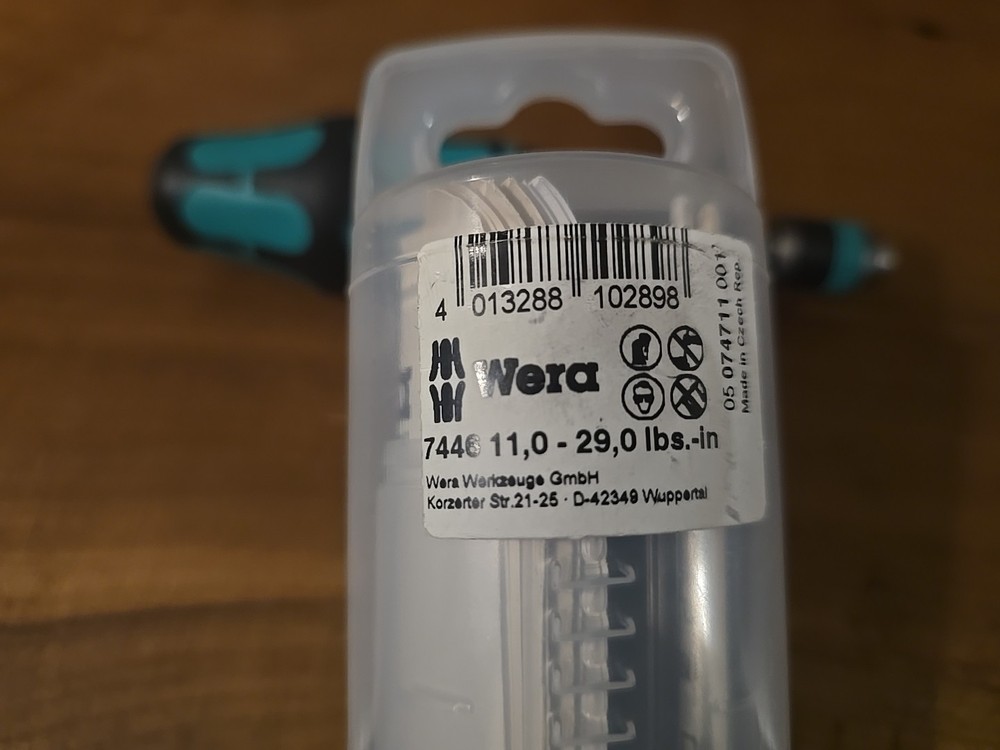 Wera 7446 Adjustable Torque Screwdriver 1/4" Hex Quick-Release