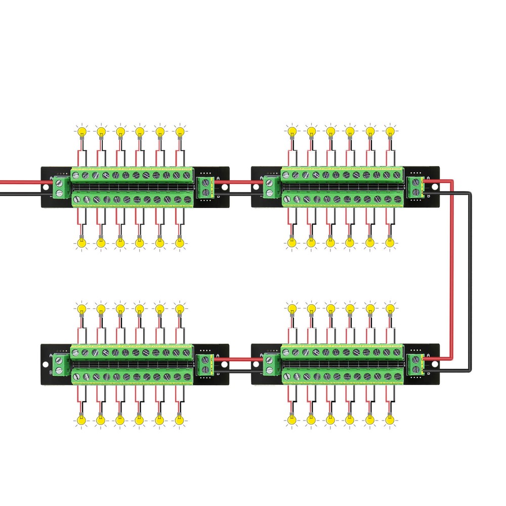 1X Power Distributor 10A 2 Inputs 2*12 Outputs Distribution Module for DC AC