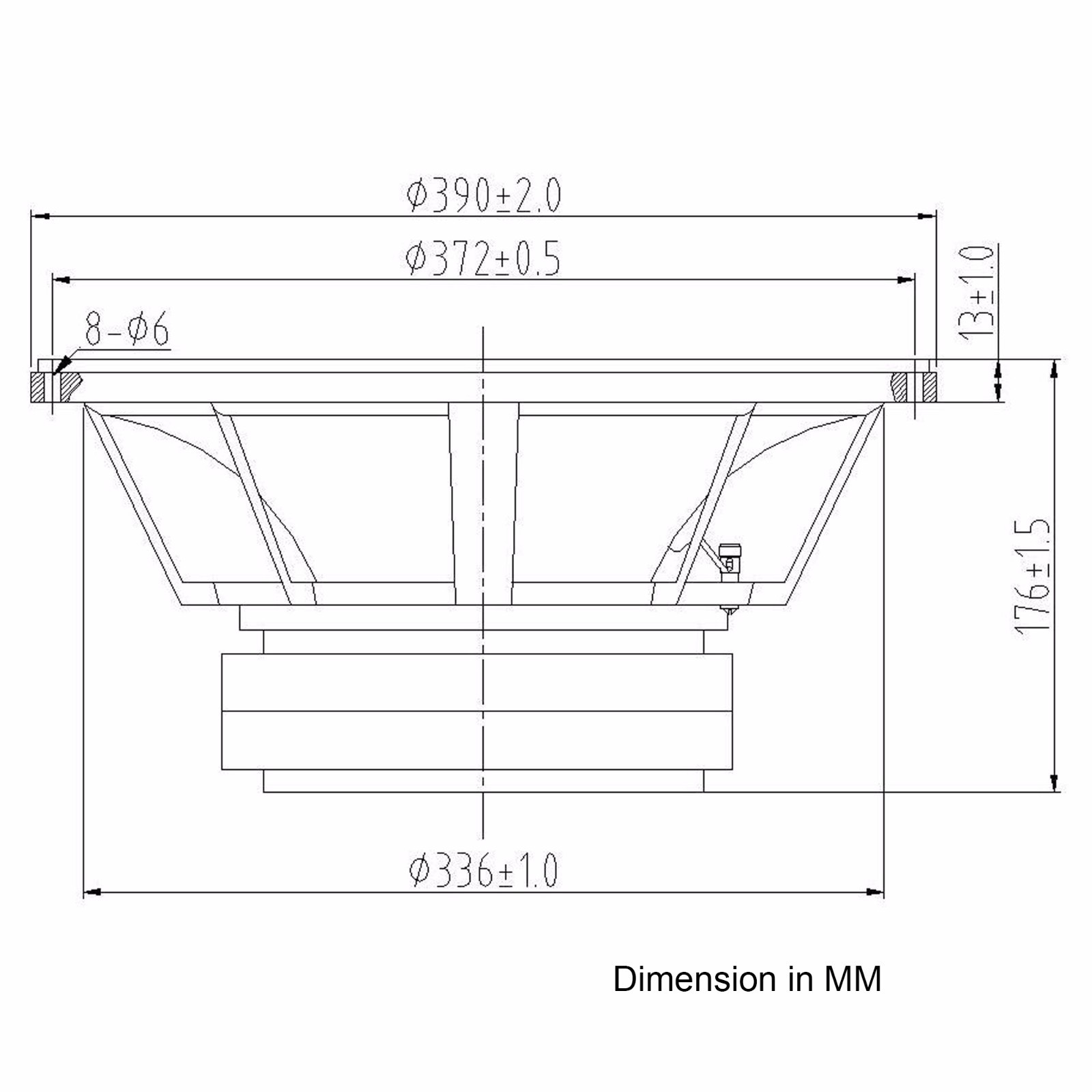 Sound Town 15" Cast Aluminum Frame Woofer 800W Low Frequency Driver STLF-15200A