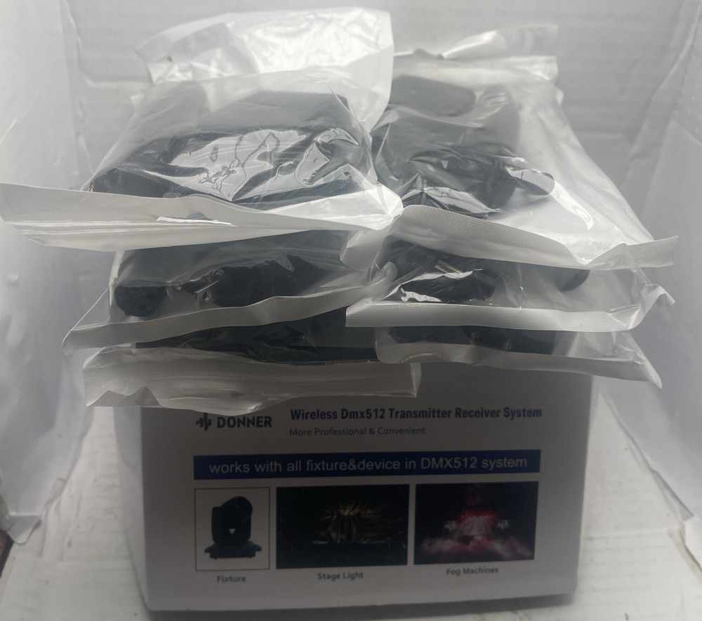 Donner Wireless DMX512 Transmitter + 5 Receivers DJ 2.4G DMX Wireless Controller