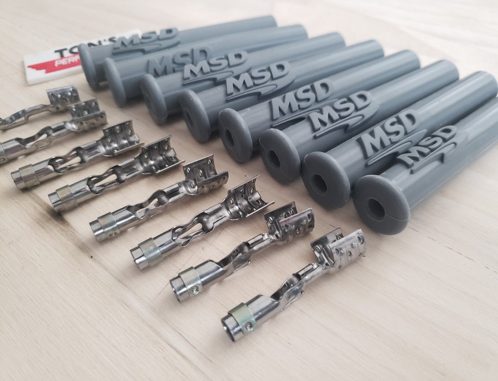 8 Pack Straight 180 Multi Angle MSD 3301 Spark Plug Wire Plug Boots & Terminals