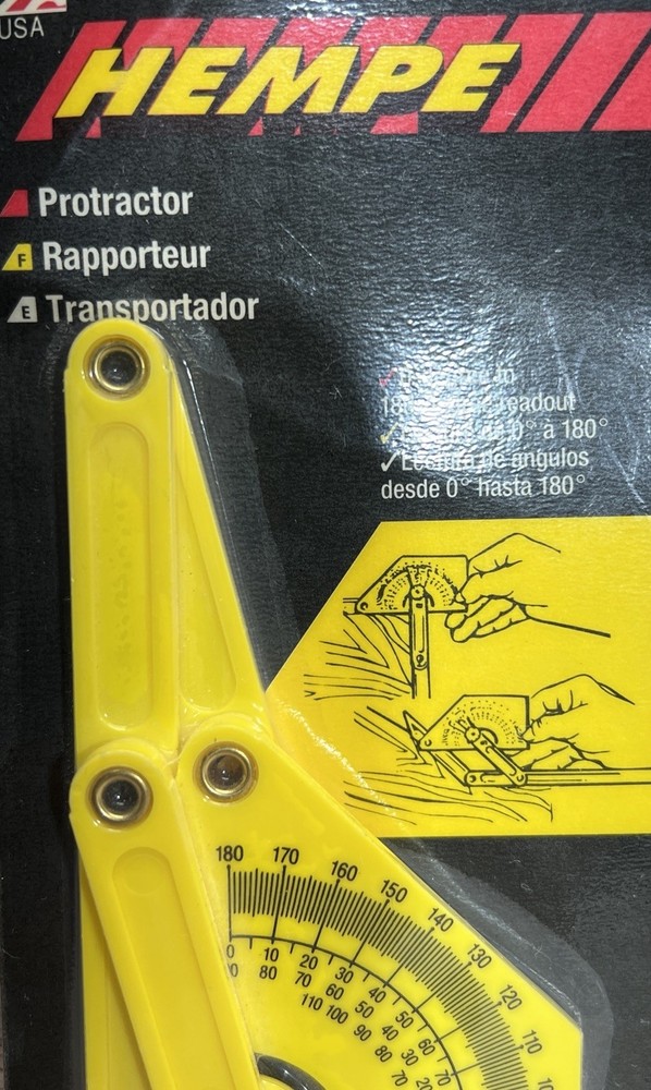 New Hempe Protractor Angle Finder - NIP - New