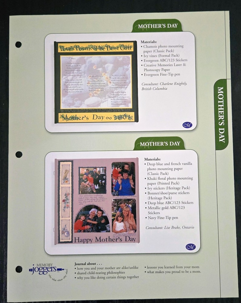Creative Memories Page Patterns Dividers & Idea Sheets plus FREE CM BINDER! NEW!