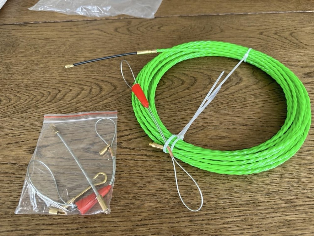 37FT Fish Tape Wire Puller 5 Adapters Durable Cable Retraction Aid Work 12M