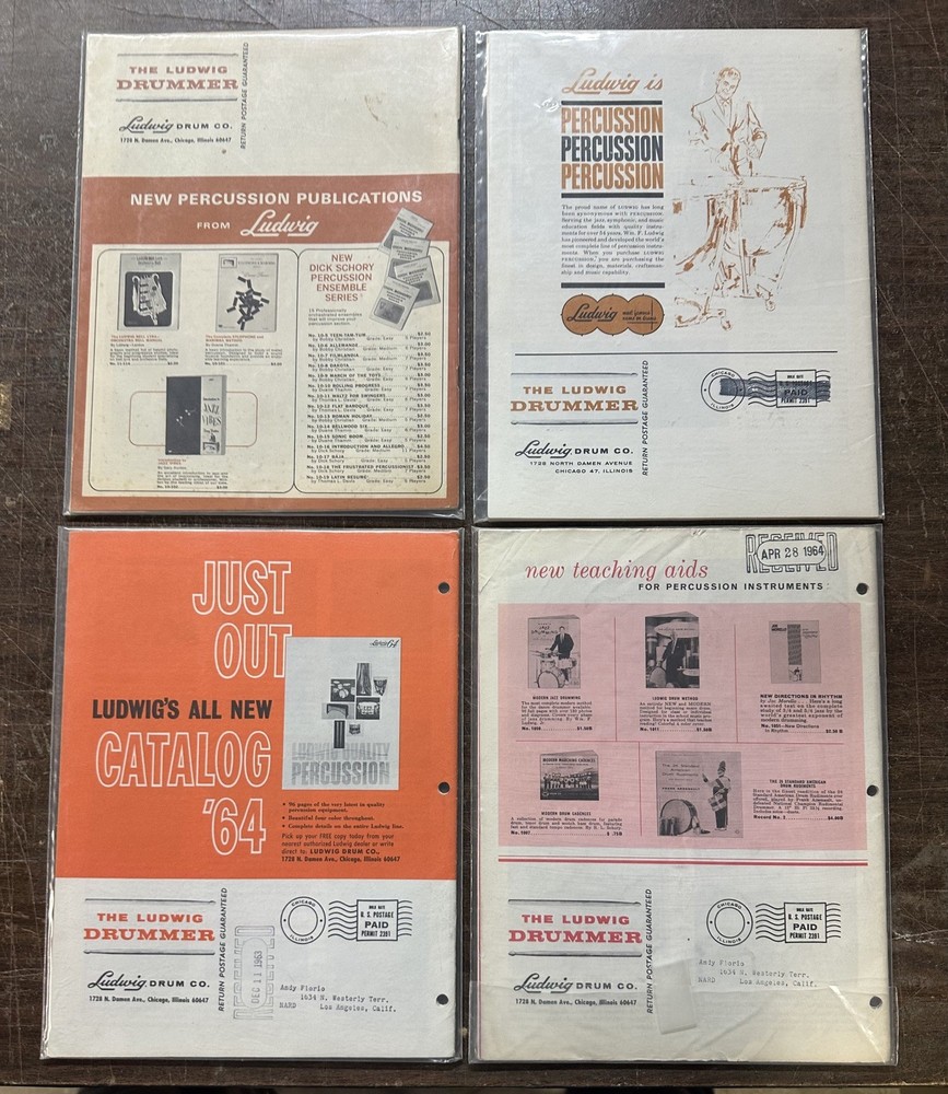 Ludwig Drummer magazines - 4 issues - 1962 - 1965