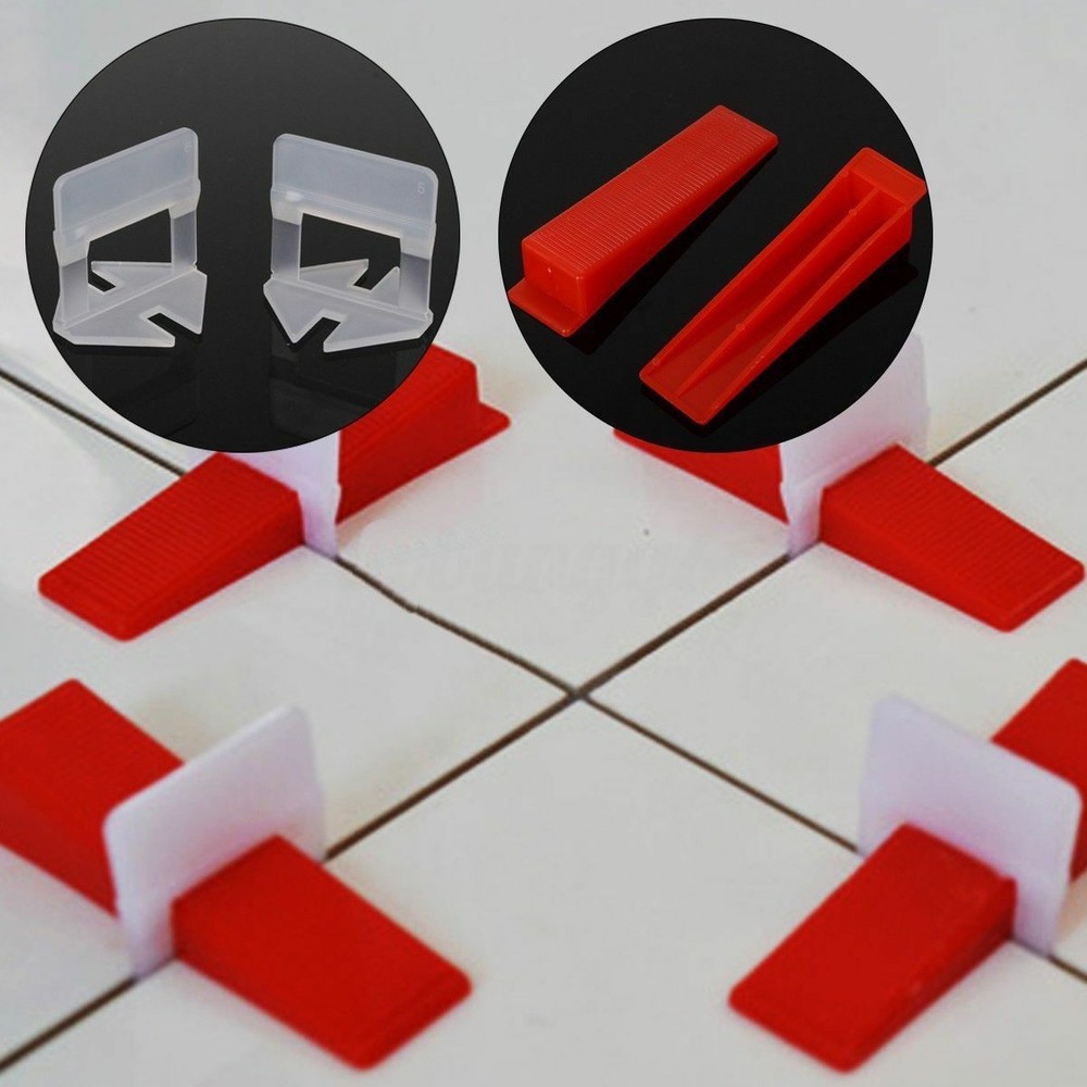 200 - 3000 Pcs Clip Tile Leveling System Kit Floor Wall Tile Spacer Tiling Tool