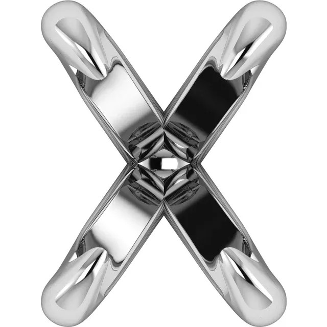 18K White Gold Unset Oval 4-Prong Pre Notched Claw Peg Setting