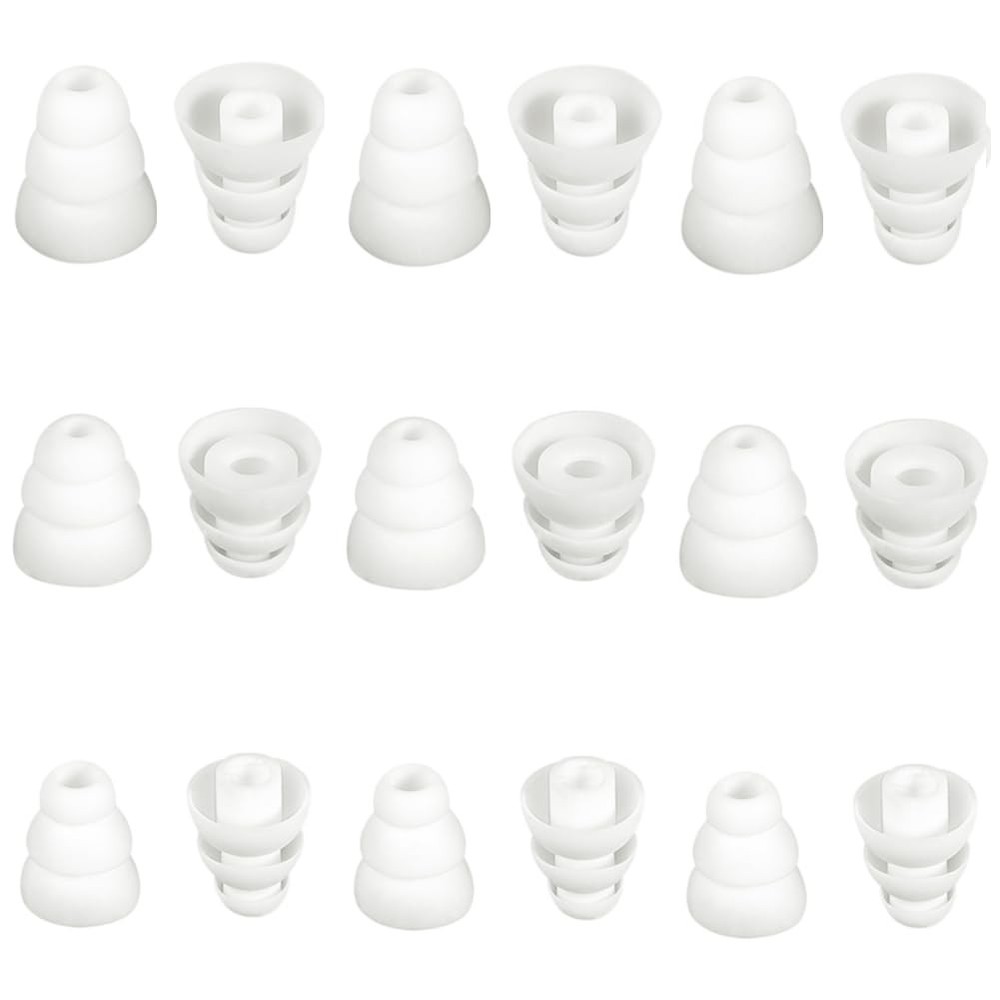SNHTLS Earbud Tips Triple Flange Replacement large, White