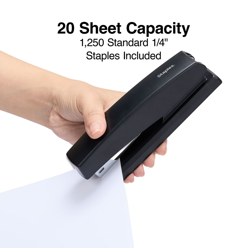 Staples Desktop Stapler Combo Pack 20 Sheet Capacity w/ Staples Black New