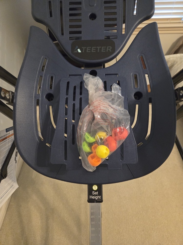 Teeter EP-970 Adjustable Padded Foldable Inversion Table Blue w/ Accessories