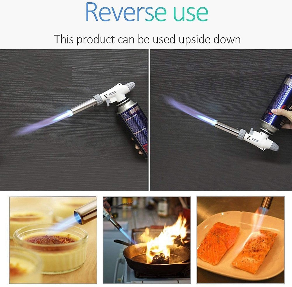 Butane Torch, Reverse Use Culinary Kitchen Blow Lighter with Adjustable Flame...