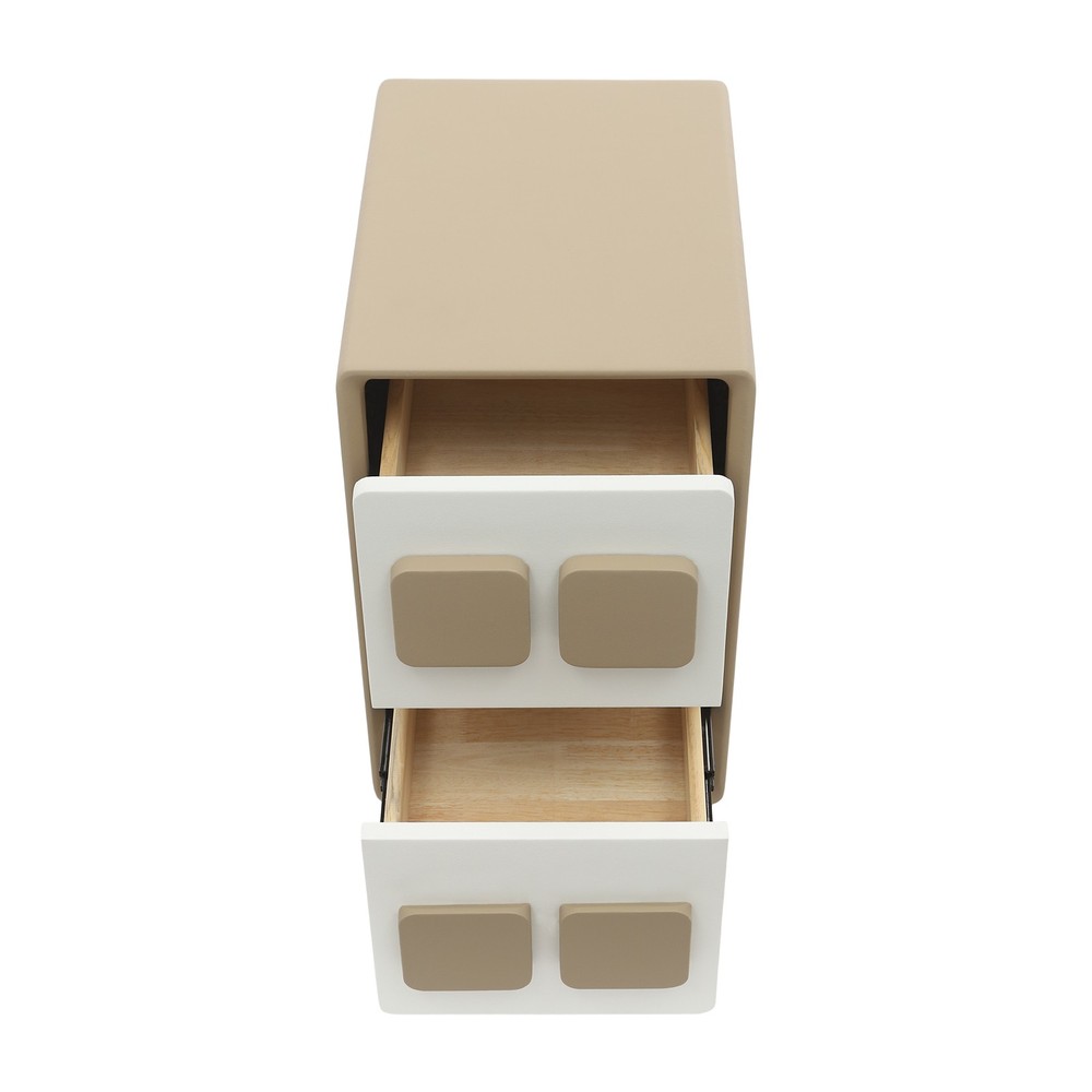 Modern Minimalist End Table, Bedside Table, Floorstanding End Table W/ 2 Drawers